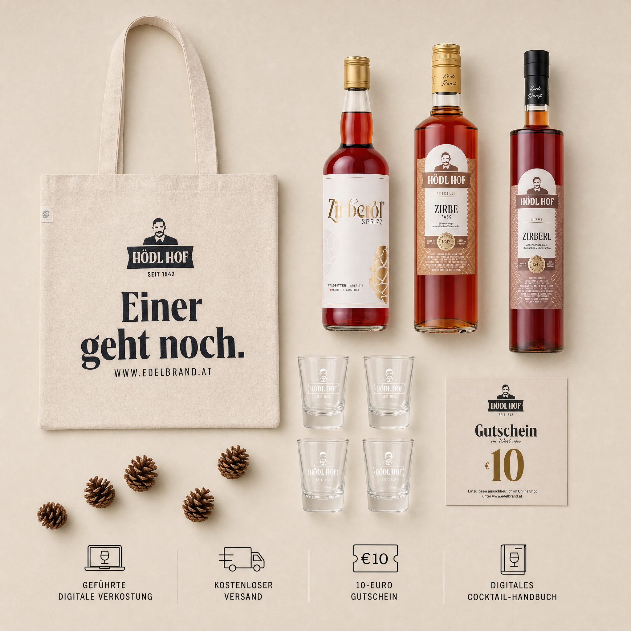 Zirbenschnaps Genießer Vorteil-Set