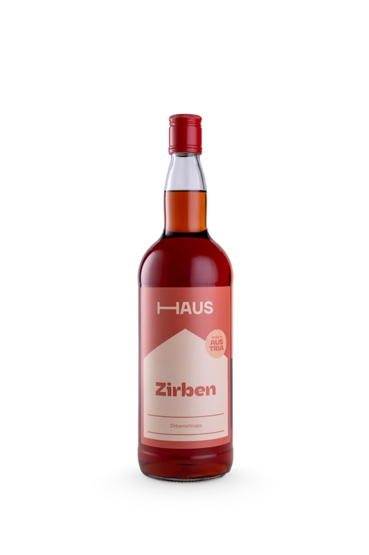 HAUS Zirbenschnaps | Aus echten Zirbenzapfen | 20% Vol. | 1,0l