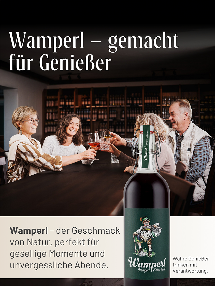 Zirbenlikör | Wamperl Stamperl | Vol. 25% | 24x0,02l Mini Box