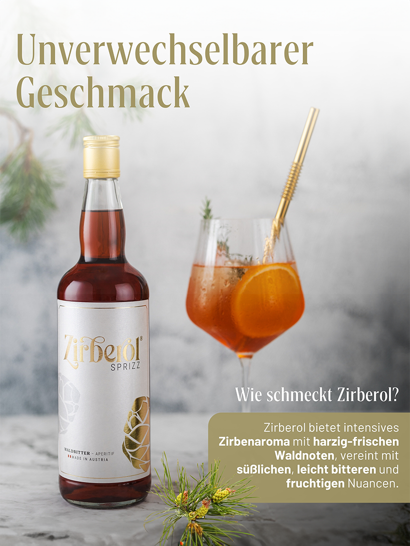 Zirberol Sprizz | Zirben Aperitif Waldbitter | 16% Vol. | 0,7l