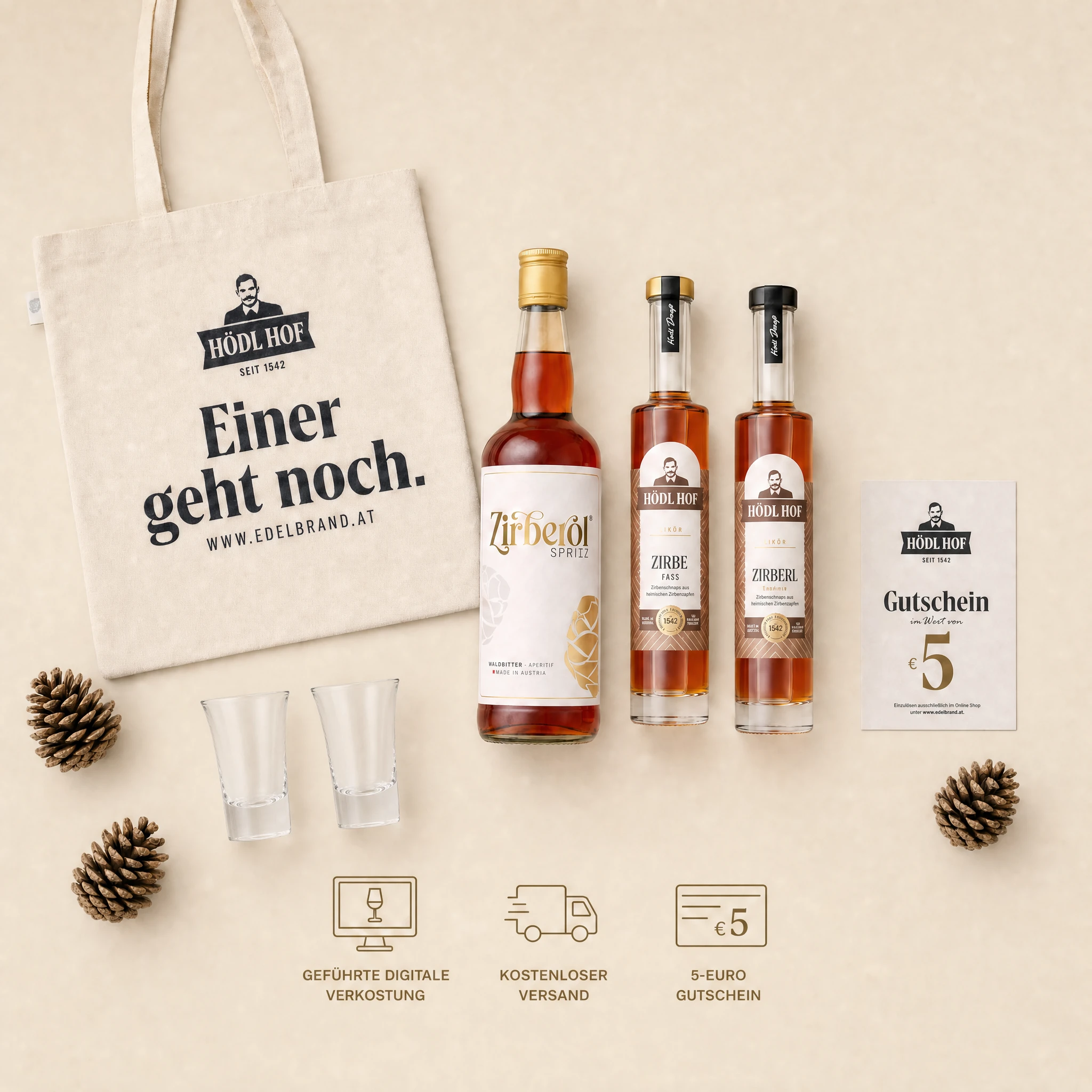 Zirbenschnaps Entdecker Vorteil-Set